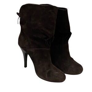 Rampage Women's Chocolate Brown Suede Ankle Boots Size 7.5 Capsule Office Siren